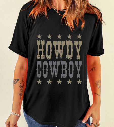 Letter Graphic Round Neck Short Sleeve T-Shirt