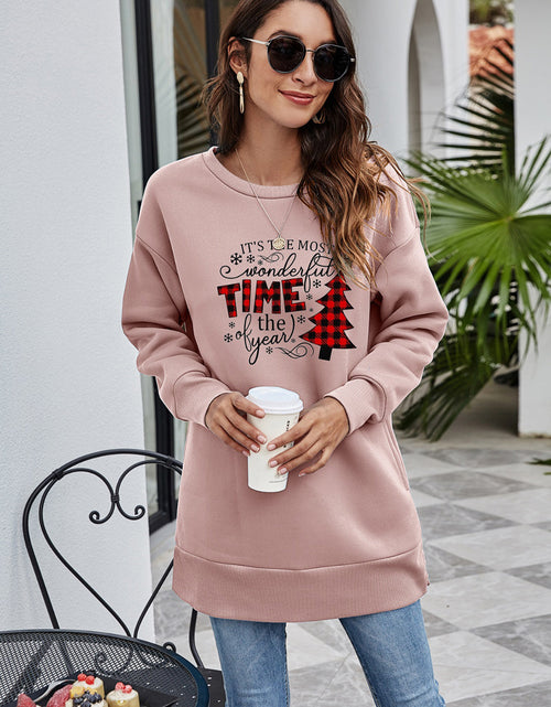 Load image into Gallery viewer, Christmas Tree Graphic Drop Shoulder Sweatshirt

