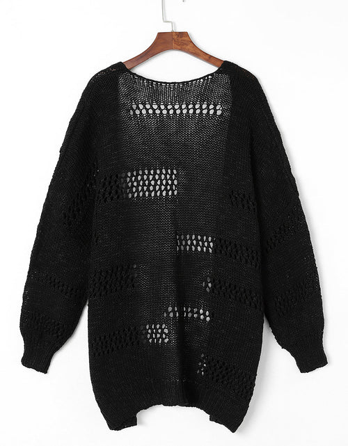 Load image into Gallery viewer, Openwork Open Front Long Sleeve Cardigan
