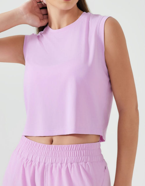 Load image into Gallery viewer, Millennia Round Neck Cropped Active Tank
