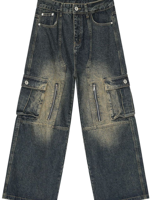 Load image into Gallery viewer, Mid Rise Jeans with Cargo Pockets
