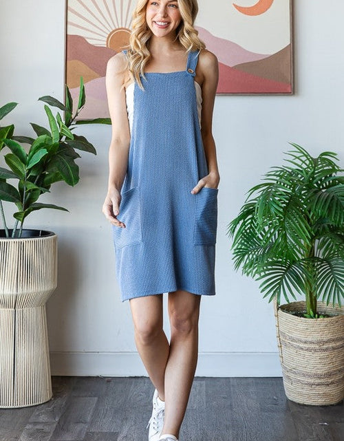 Load image into Gallery viewer, Heimish Full Size Ribbed Sleeveless Mini Tank Dress Plus Size
