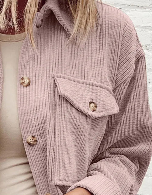 Load image into Gallery viewer, Pocketed Button Up Dropped Shoulder Shacket

