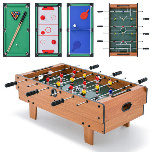 Load image into Gallery viewer, 4-in-1 Combo Game Table Set Foosball Table with Billiards and Hockey

