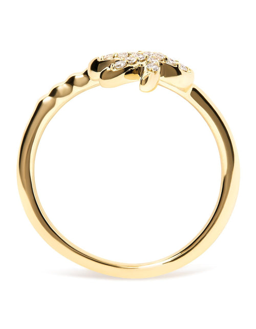 Load image into Gallery viewer, 10K Yellow Gold 1/10 Cttw Diamond  Palm Tree Statement Ring (H-I Color, I1-I2 Clarity) by Infinite Jewels
