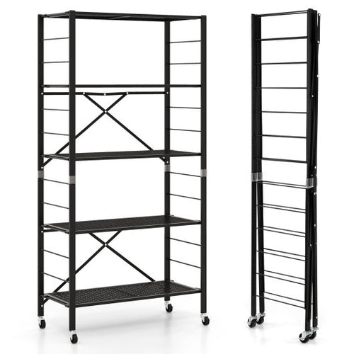 Load image into Gallery viewer, 5-Tier Adjustable Shelves with Wheels for Garage Kitchen Balcony
