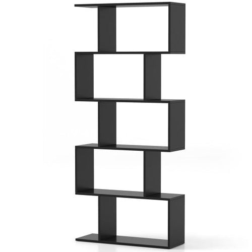 Load image into Gallery viewer, 5-Tier Bookshelf with Anti-Toppling Device for Living Room Home Office-Black
