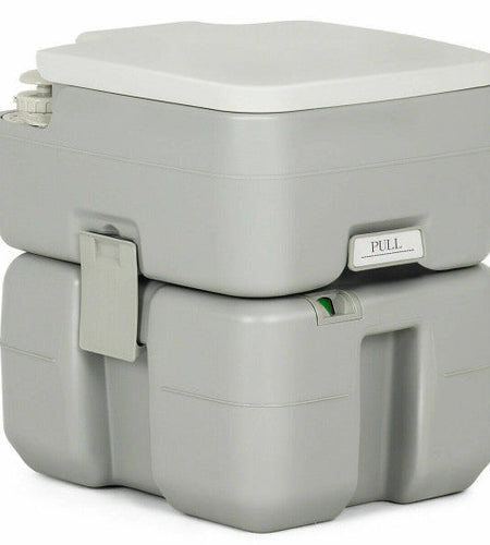 5.3 Gallon Portable Travel Toilet with Piston Pump Flush