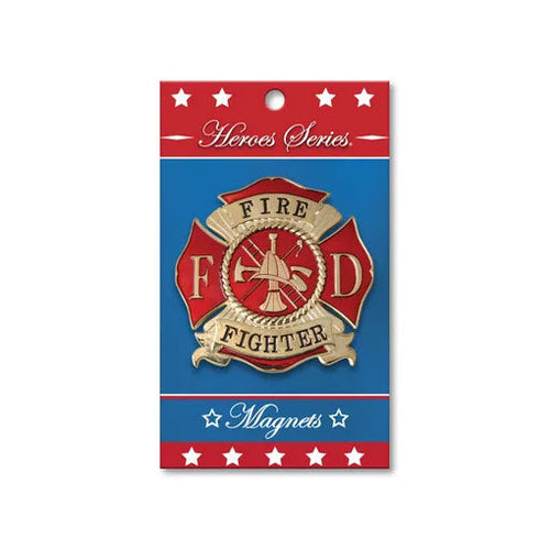 Load image into Gallery viewer, Heroes Series Firefighter Medallion Large Magnet - Size 3.75 Inches. by The Military Gift Store
