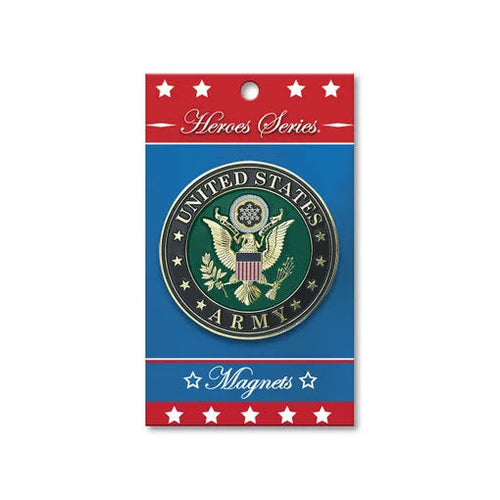 Load image into Gallery viewer, Flags Connections - Heroes Series Army Medallion Large Magnet - 3.75 Inches. by The Military Gift Store
