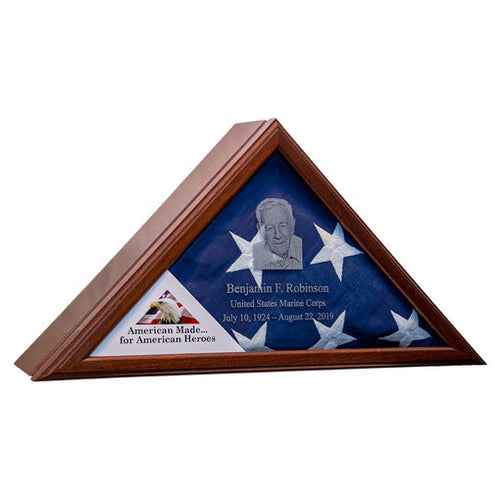 Load image into Gallery viewer, Flags Connections - Eternity Flag Case/Urn Combo - Cherry Wood. by The Military Gift Store
