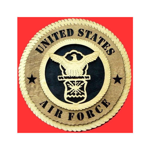 Load image into Gallery viewer, Air force Wall Tribute, Air force Wood Wall Tribute, USAF emblem - 12". by The Military Gift Store

