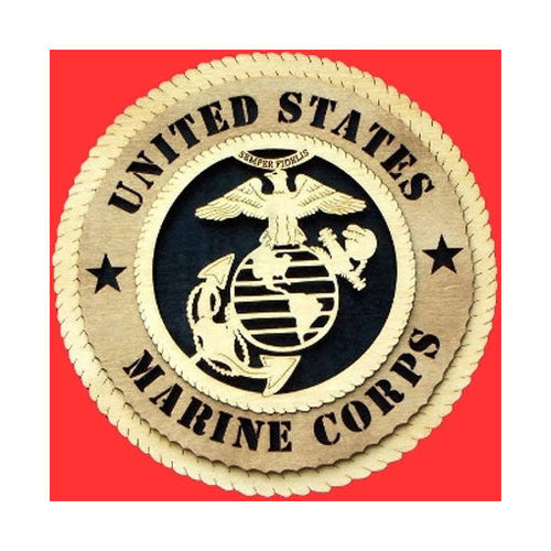 Load image into Gallery viewer, Marine Corps Wall Tribute 3D wood, Marine Hand Made Gift - 9". by The Military Gift Store
