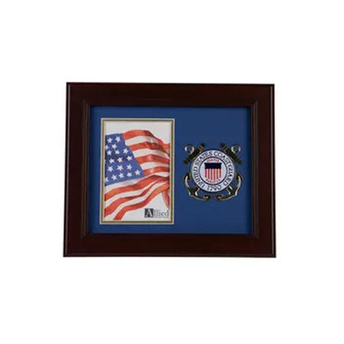 Load image into Gallery viewer, U.S. Coast Guard Medallion 4-Inch by 6-Inch Portrait Picture Frame by The Military Gift Store
