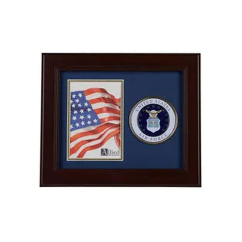 Load image into Gallery viewer, U.S. Air Force Medallion 4-Inch by 6-Inch Portrait Picture Frame by The Military Gift Store

