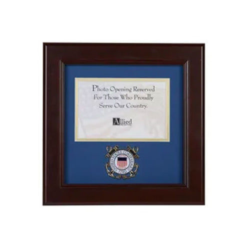 Load image into Gallery viewer, U.S. Coast Guard Medallion 4-Inch by 6-Inch Landscape Picture Frame by The Military Gift Store

