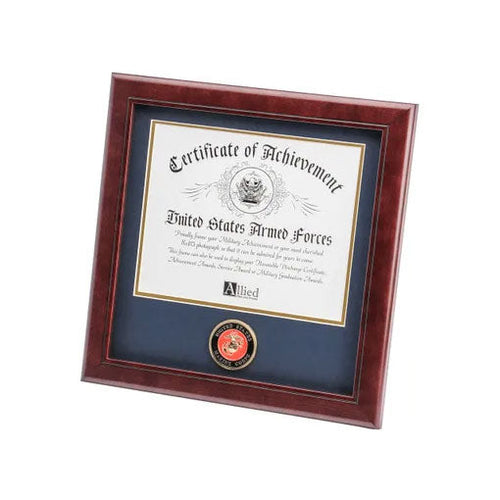 Load image into Gallery viewer, U.S. Marine Corps Medallion 8-Inch by 10-Inch Certificate Frame by The Military Gift Store
