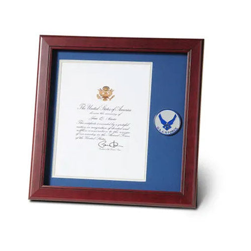Load image into Gallery viewer, Aim High Air Force Medallion 8-Inch by 10-Inch Presidential Memorial Certificate Frame by The Military Gift Store
