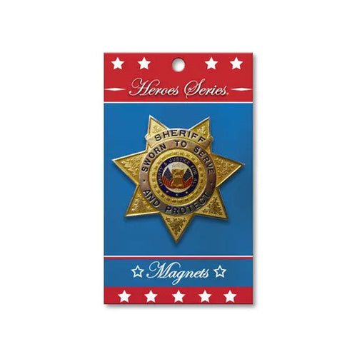 Load image into Gallery viewer, Flags Connections - Heroes Series Sheriff Medallion Large Magnet - 3.75 Inches. by The Military Gift Store

