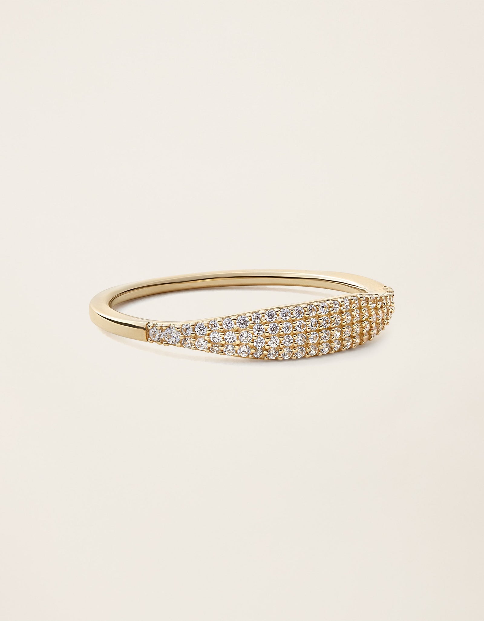 14k Solid Gold Diamond Micro Pavé Signet Ring by Italic