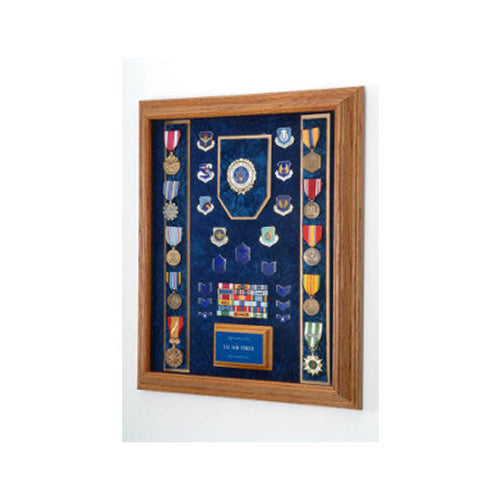 Load image into Gallery viewer, Flags Connections - Awards Display Case - Military Awards Display Case - Red, Blue, Green or Black Background Color. by The Military Gift Store
