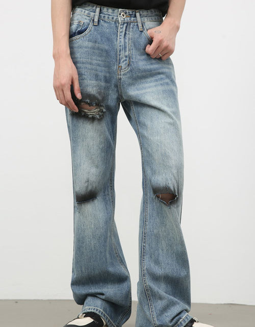 Load image into Gallery viewer, Men's Distressed Loose Fit Jeans

