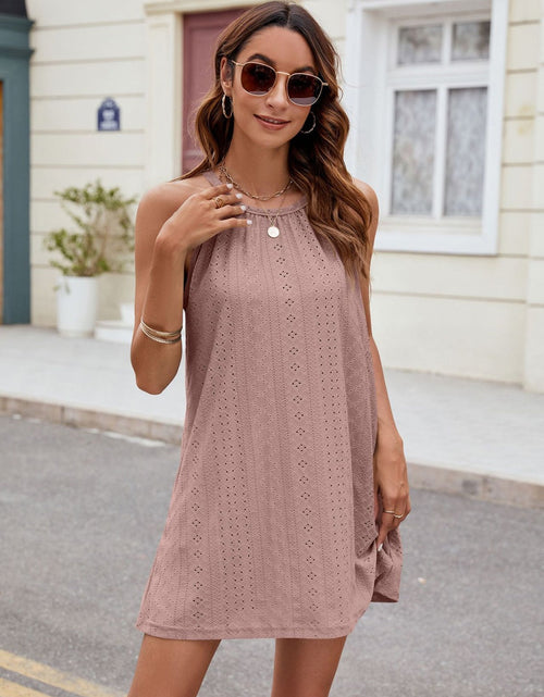 Load image into Gallery viewer, Florira Eyelet Sleeveless Mini Dress
