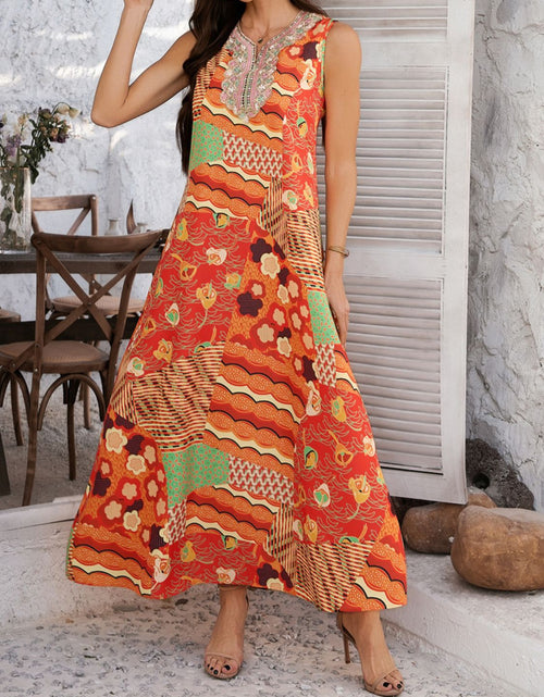 Load image into Gallery viewer, Devine Printed Sleeveless Maxi Dress
