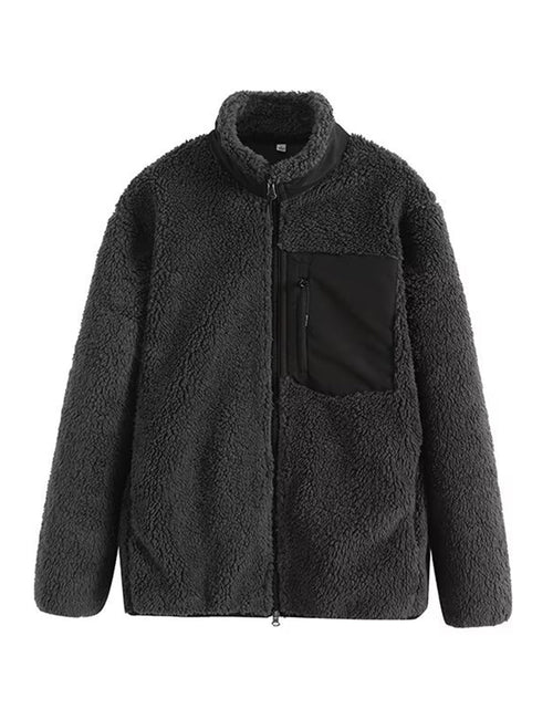 Load image into Gallery viewer, Zip Up Long Sleeve Plush Jacket
