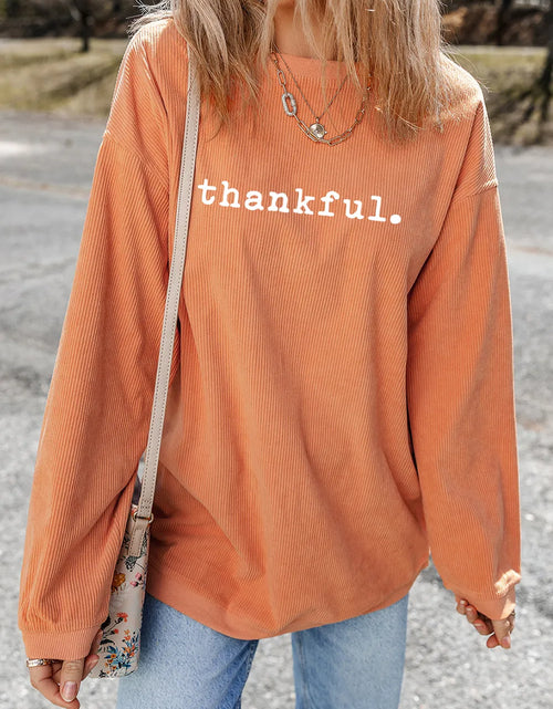 Load image into Gallery viewer, THANKFUL Round Neck Long Sleeve Sweatshirt
