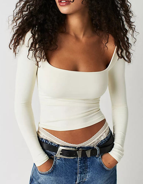 Load image into Gallery viewer, Square Neck Long Sleeve T-Shirt
