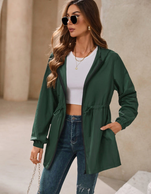 Load image into Gallery viewer, Ivy Lane Outdoor Waterproof Long Sleeve Hooded Windbreaker
