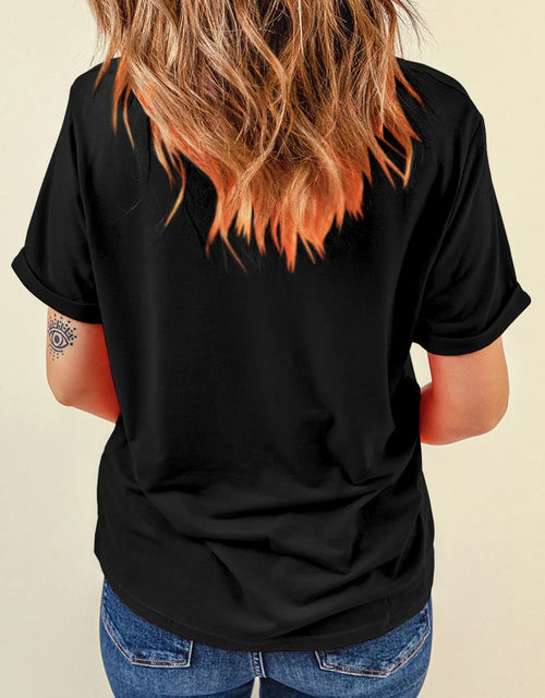 Load image into Gallery viewer, Letter Graphic Round Neck Short Sleeve T-Shirt
