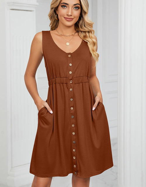 Load image into Gallery viewer, Buttoned Wide Strap Mini Dress
