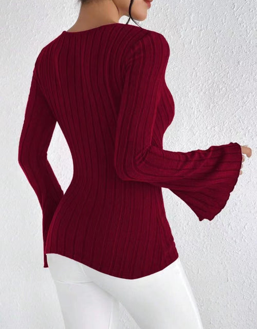 Load image into Gallery viewer, Ribbed Flare Sleeve Top
