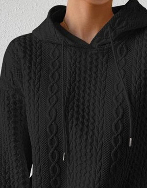 Load image into Gallery viewer, Drawstring Drop Shoulder Long Sleeve Hoodie
