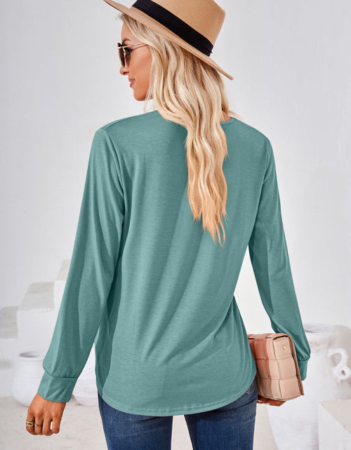 Load image into Gallery viewer, Square Neck Ruched Long Sleeve Blouse
