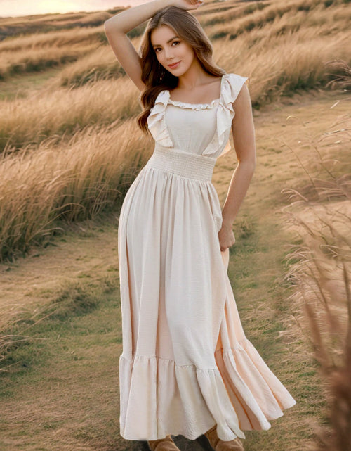 Load image into Gallery viewer, Ruffled Smocked Square Neck Maxi Dress
