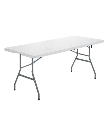 Portable Folding Camping Table with Carrying Handle for Picnic-White