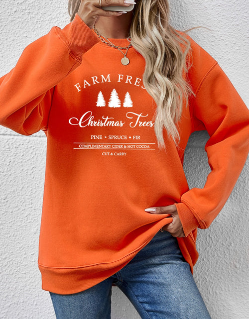 Load image into Gallery viewer, Graphic Round Neck Dropped Shoulder Sweatshirt
