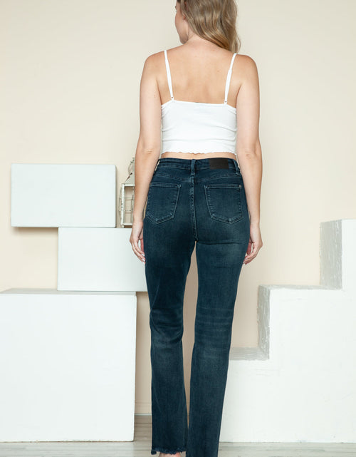 Load image into Gallery viewer, Judy Blue Full Size Button Fly Hem Destroy Straight Jeans
