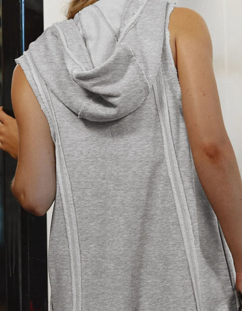 Load image into Gallery viewer, Half Zipped Hooded Sleeveless Romper
