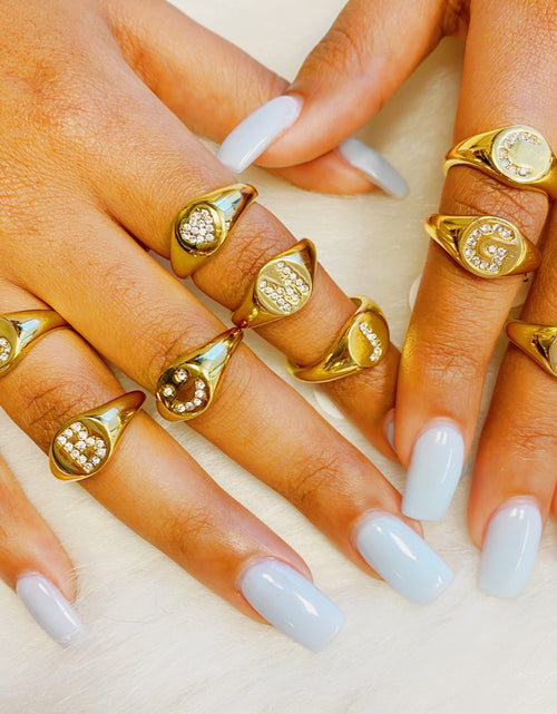 Load image into Gallery viewer, Shine Me Initial Ring by Ellisonyoung.com
