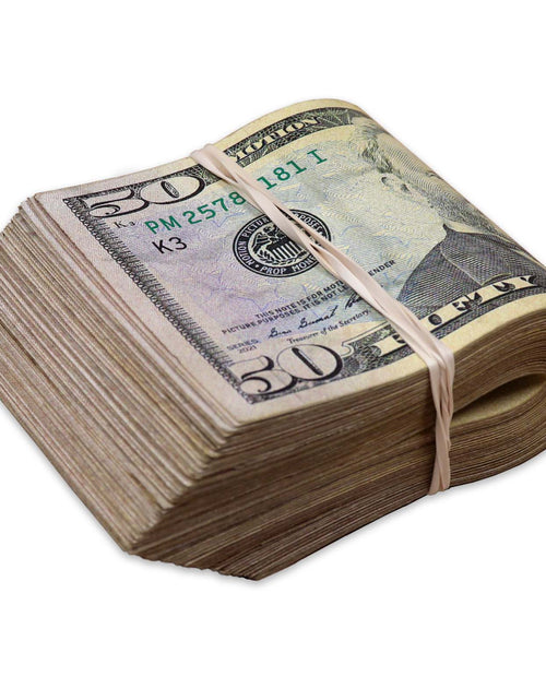 Load image into Gallery viewer, $5,000 ✔️RealAged™ Full Print New Series Band by Prop Money Inc
