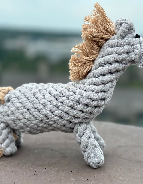 Load image into Gallery viewer, Serene the Gray Horse Rope Toy by Knotty Pawz
