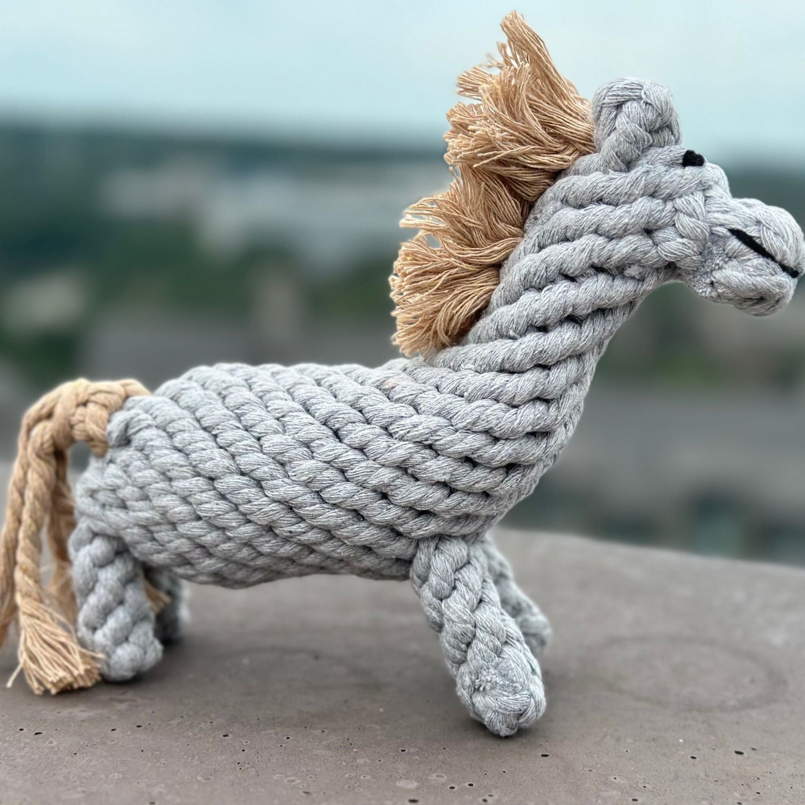 Serene the Gray Horse Rope Toy by Knotty Pawz