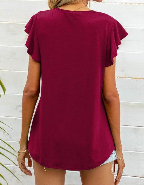 Load image into Gallery viewer, Round Neck Butterfly Sleeve Top
