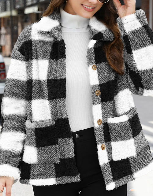Load image into Gallery viewer, Button Up Drop Shoulder Fuzzy Jacket
