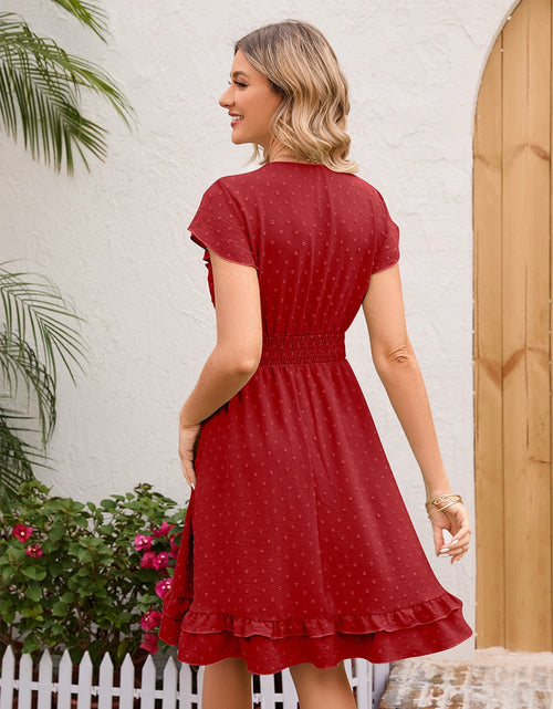 Load image into Gallery viewer, Swiss Dot Cap Sleeve Dress
