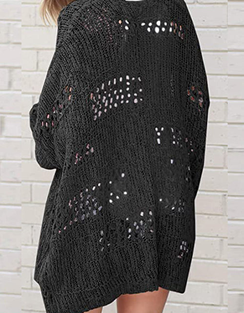 Load image into Gallery viewer, Openwork Open Front Long Sleeve Cardigan
